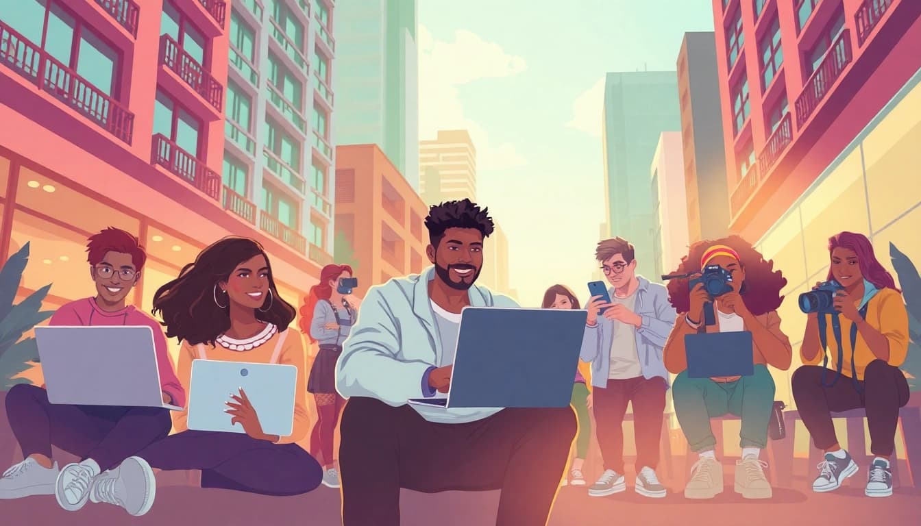 Discover OnlyFans Nearby Creators in a vibrant urban setting showcasing diverse content styles.
