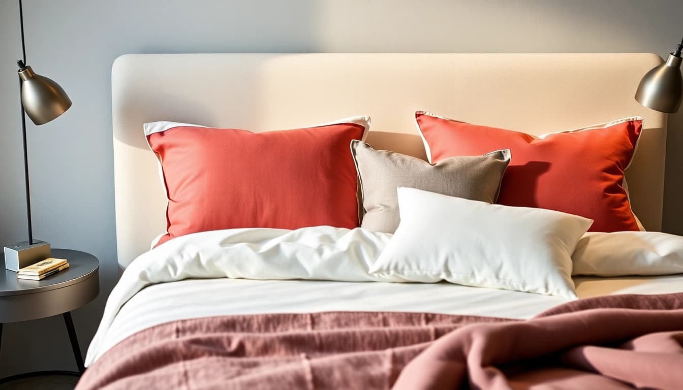 I cuscini per letto mostrano diverse opzioni di design e comfort, perfetti per migliorare la qualità del sonno.