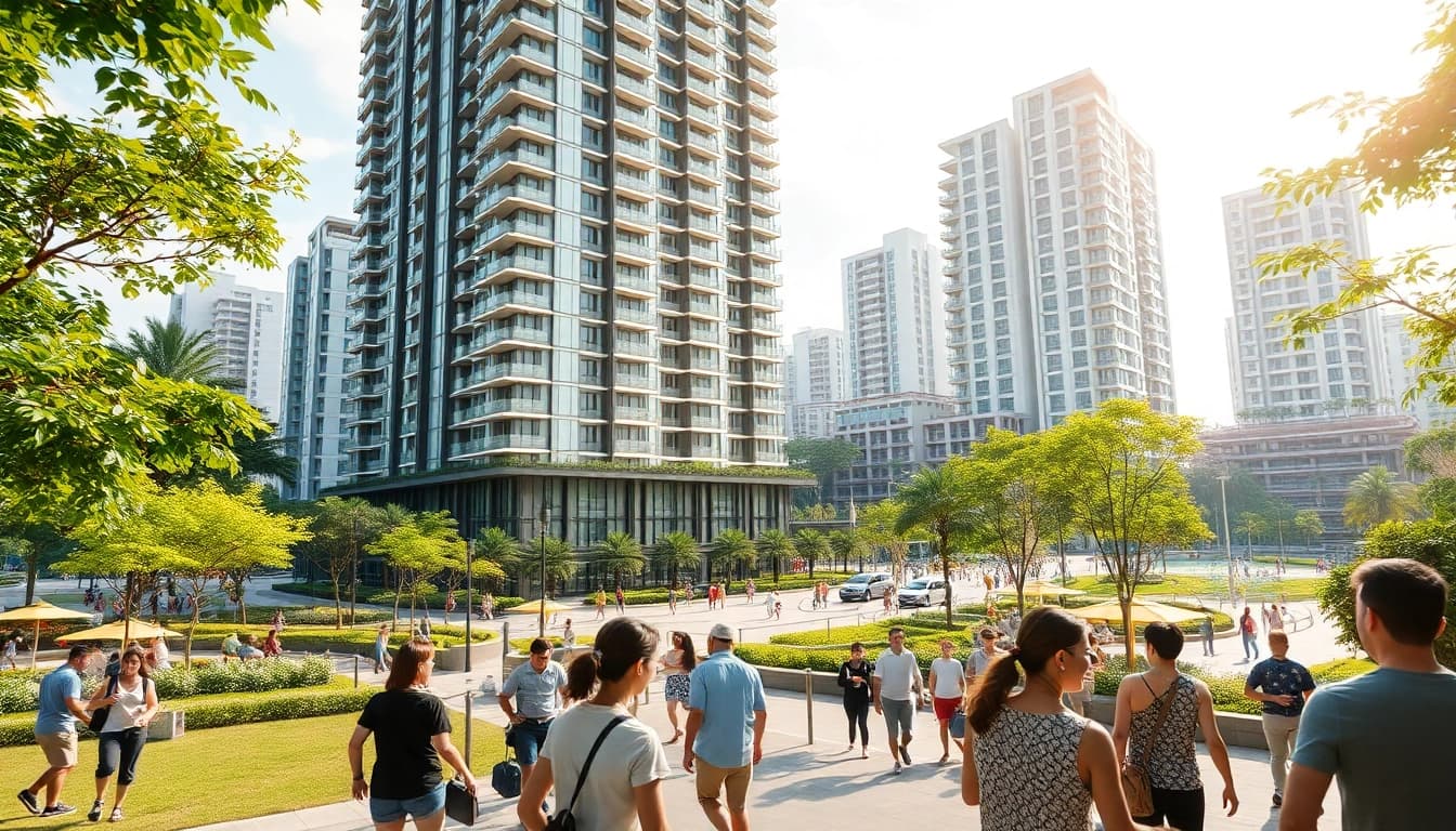 Engaging view of the vibrant tampines ec residential area with modern designs and community activities.