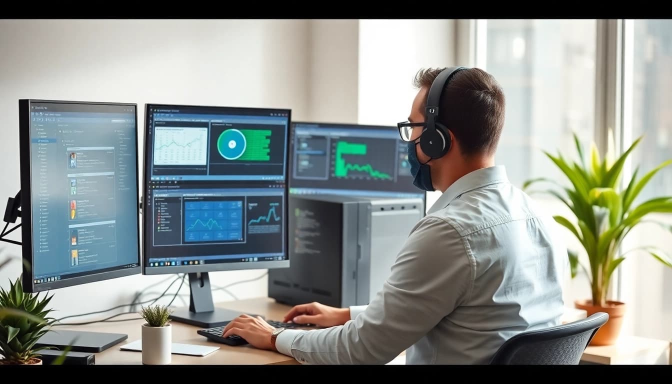 Implementing remote patching and monitoring for endpoints in an advanced IT workspace setup.