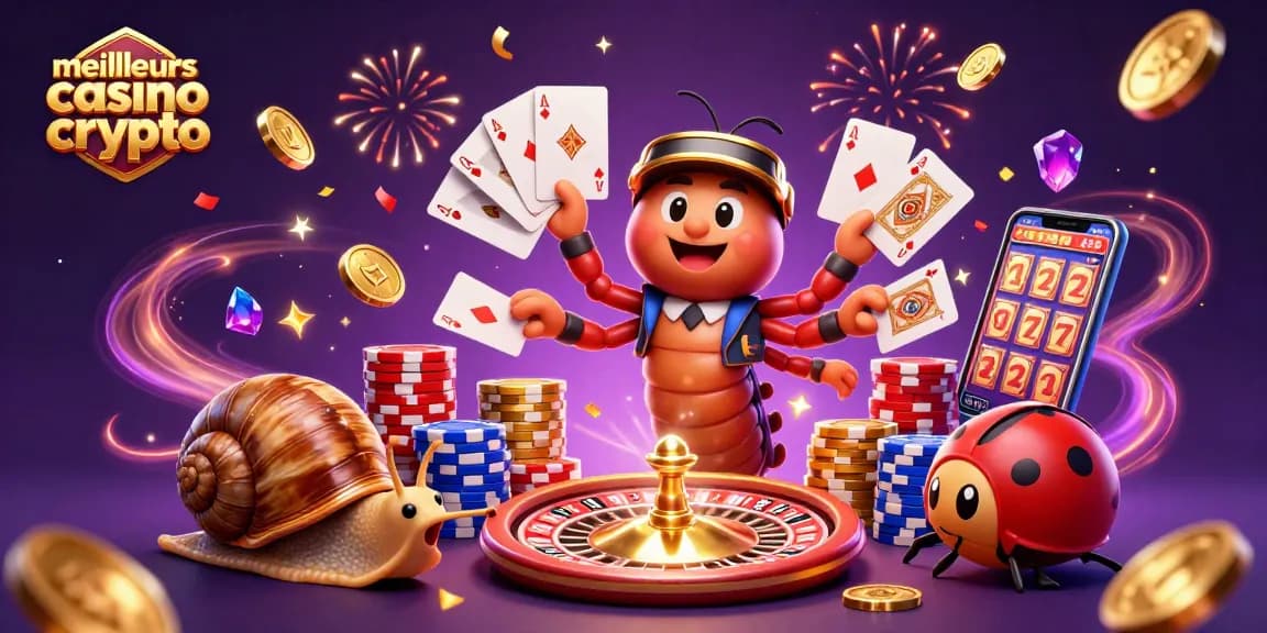Découvrez les meilleurs casino crypto à travers une illustration animée riche et dynamique.
