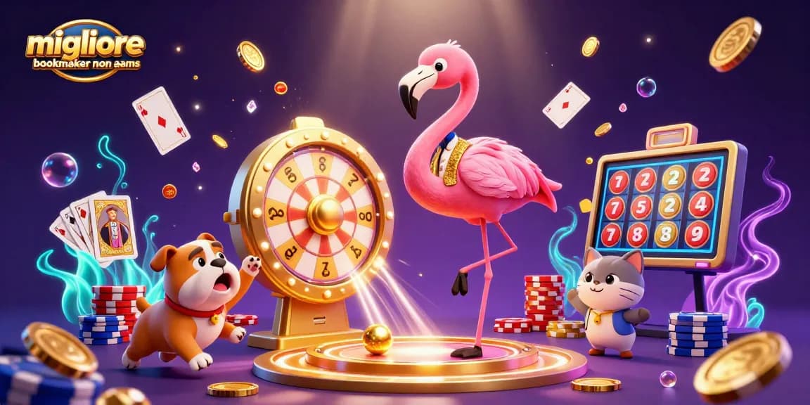 Scopri i migliori bookmaker non AAMS attraverso un'illustrazione vivace e coinvolgente di gioco.