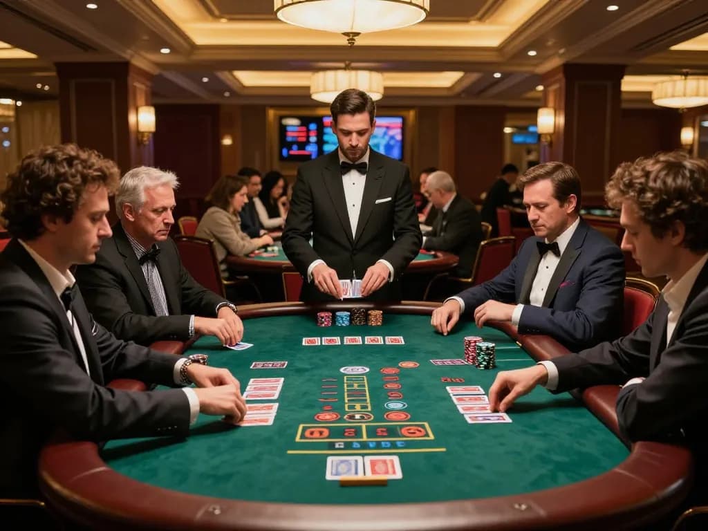 Players engaging in intense blackjack action at s666-bm casino table with stylish decor.