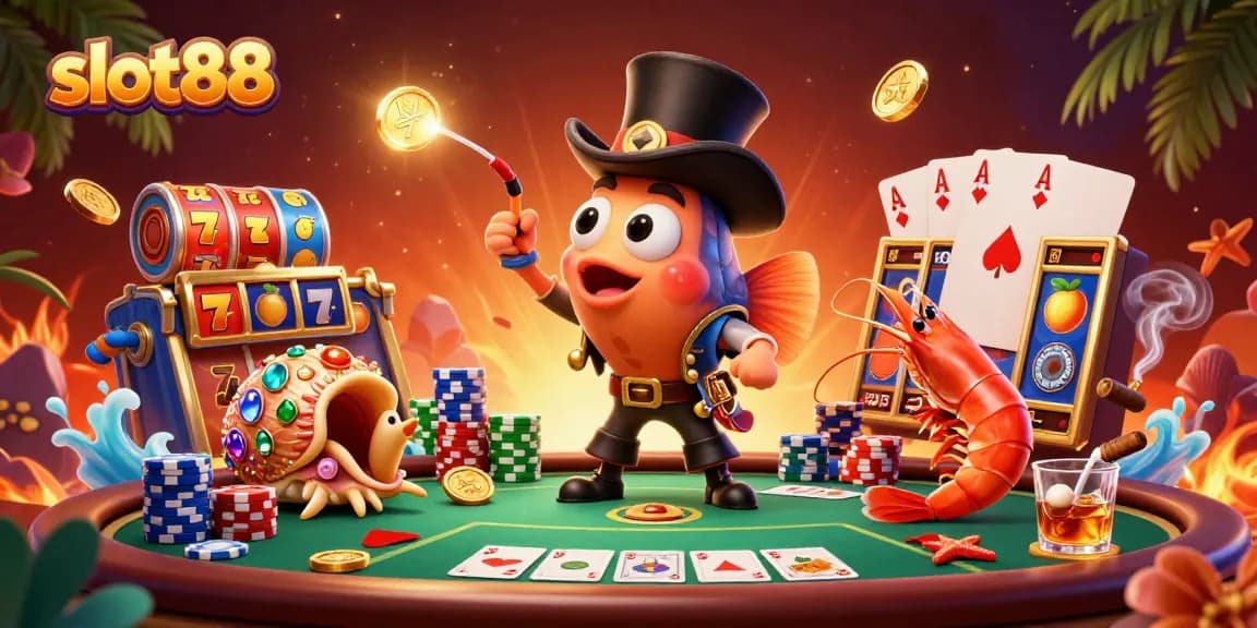 Spin the reels and win gold with slot88 in this immersive casino adventure scene.