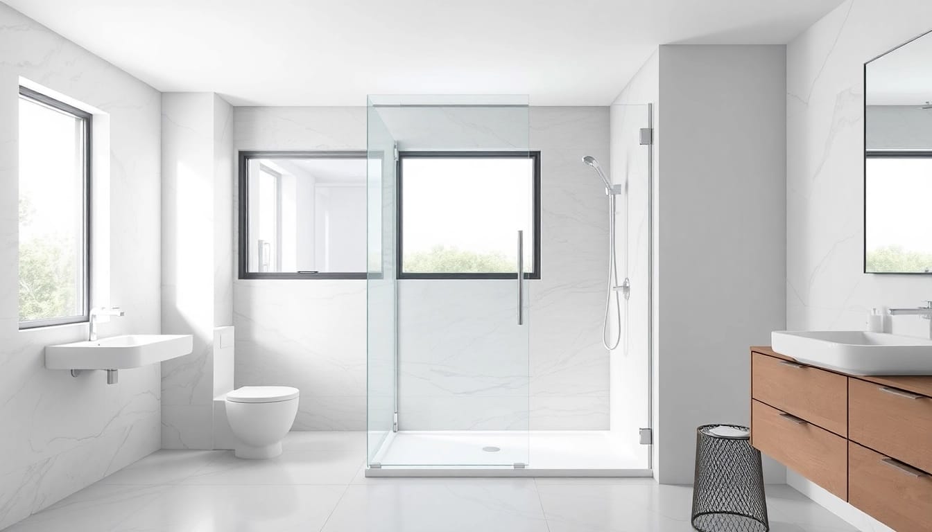 Transform your bathroom with a sleek semi-frameless shower screen that enhances modern designs.