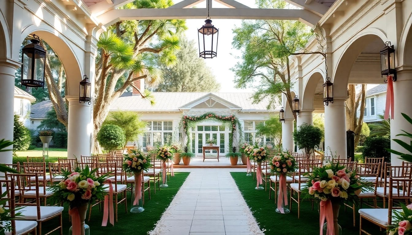 Capture the elegance of the Jacksonville Wedding Venue with exquisite floral arrangements and inviting settings.