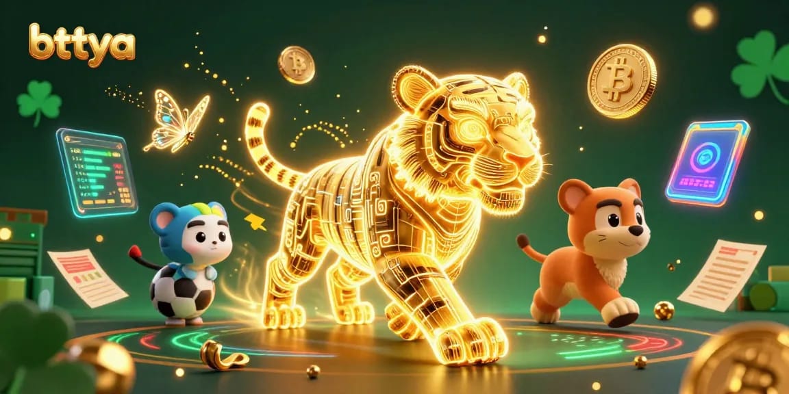 Experience betting with betya in a dynamic 3D casino scene featuring neon characters and crypto elements.