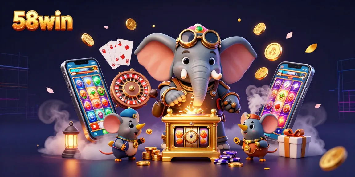 Experience excitement at 58win with a 3D steampunk elephant and dynamic slot machines.
