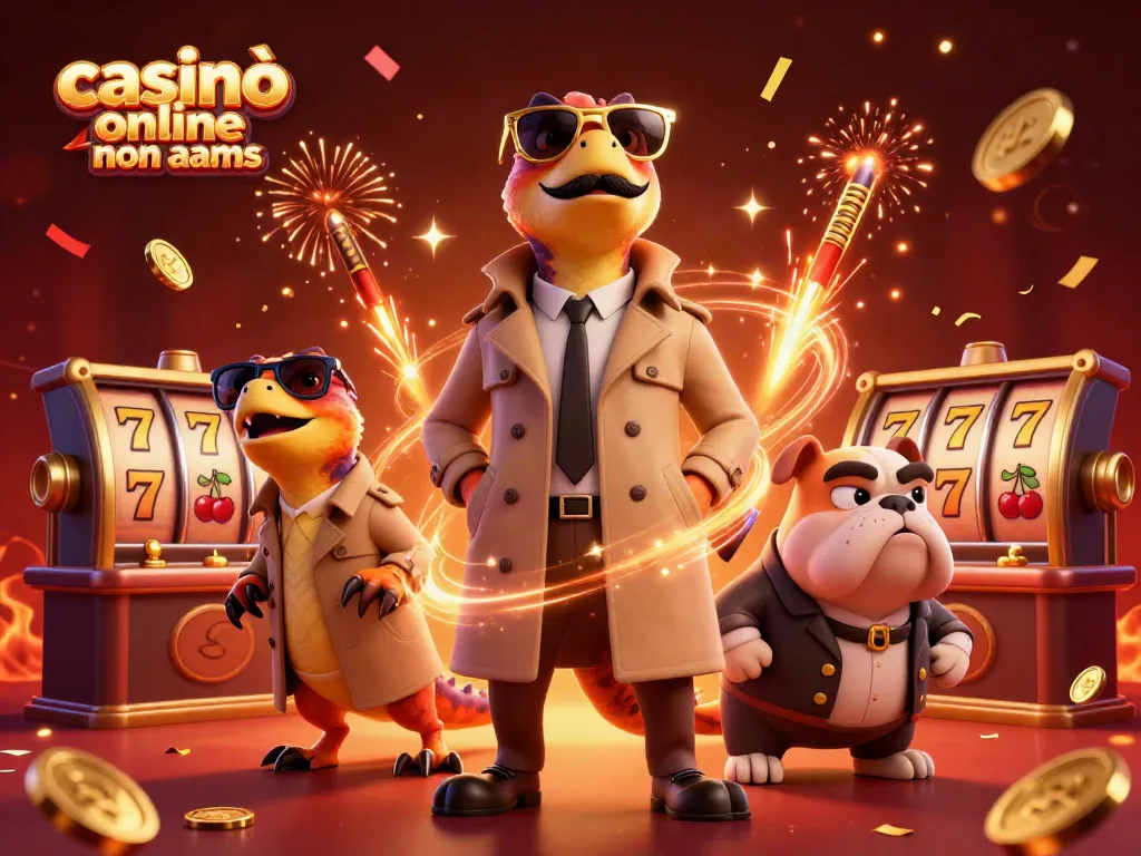 I casinò online non AAMS offrono simboli di slot e jackpot avvincenti in un'illustrazione vibrante