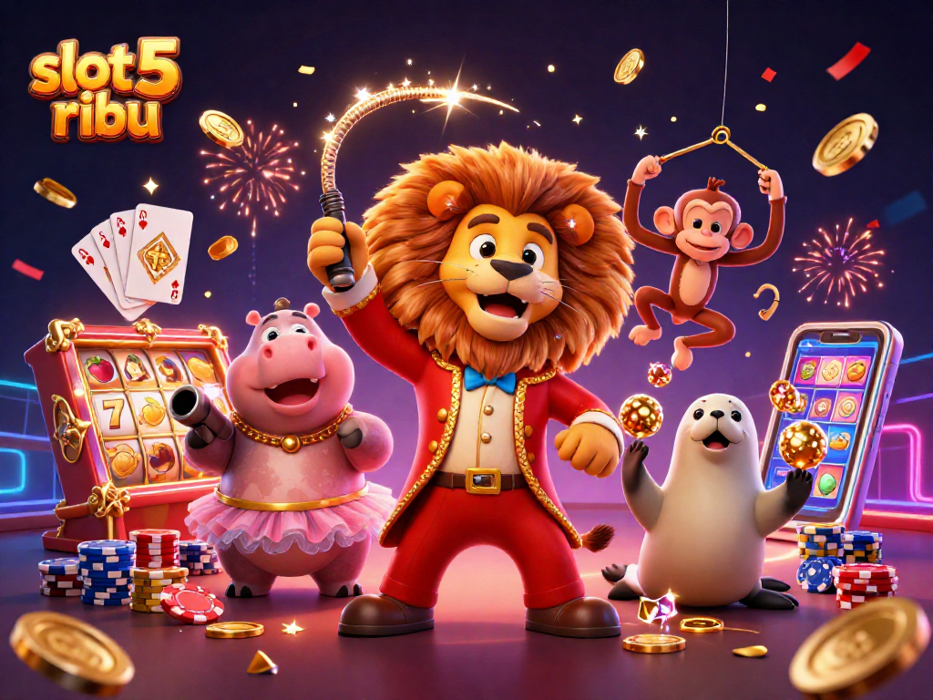 Experience excitement with slot 5 ribu as colorful casino characters showcase thrilling wins and vibrant energy.