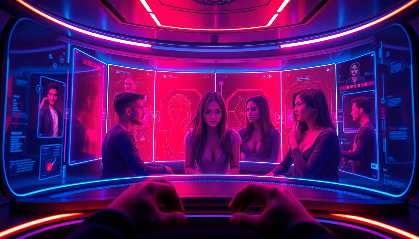 Engaging chat interface showcasing sex AI character interactions in a vibrant, intimate setting.
