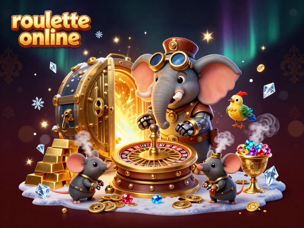 Experience thrilling roullete online action with a steampunk elephant engineer at the roulette table.