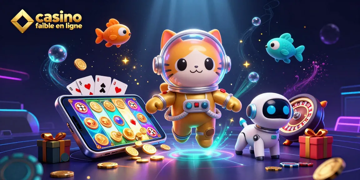 Découvrez le casino fiable en ligne avec cette illustration dynamique de jeux et personnages spatiaux.