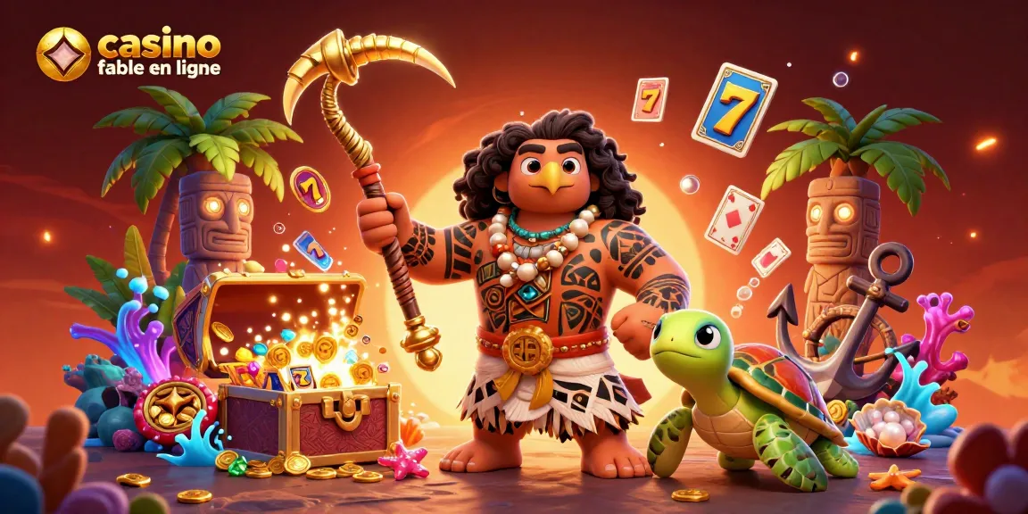 Dans cette illustration immersive, le casino fiable en ligne devient une aventure captivante avec des personnages colorés et des éléments de jeu scintillants.