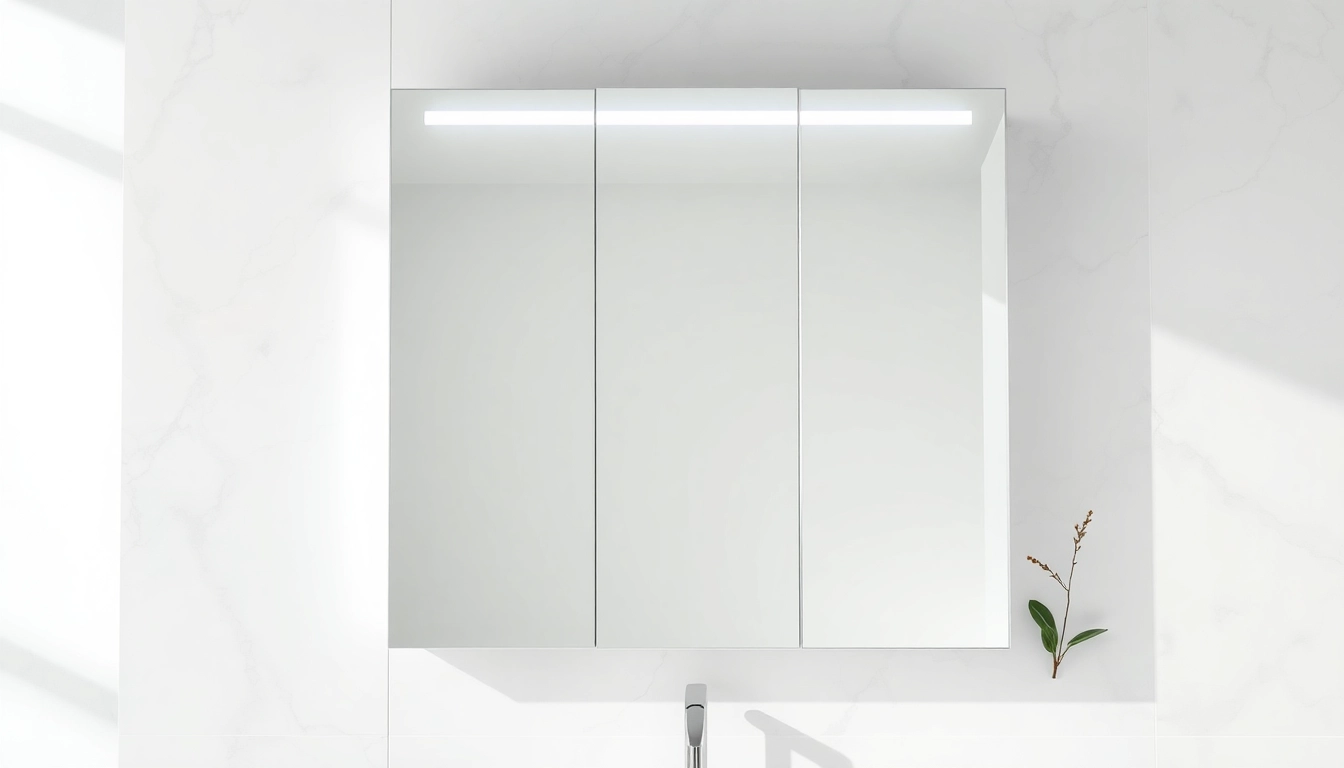 Erleben Sie den eleganten sonni Spiegelschrank mit integrierter LED-Beleuchtung im modernen Badezimmer.