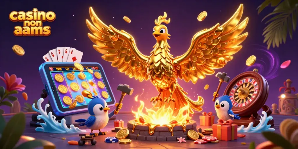 Gioca nei migliori casino non AAMS con un fenice d'oro e slot scintillanti.