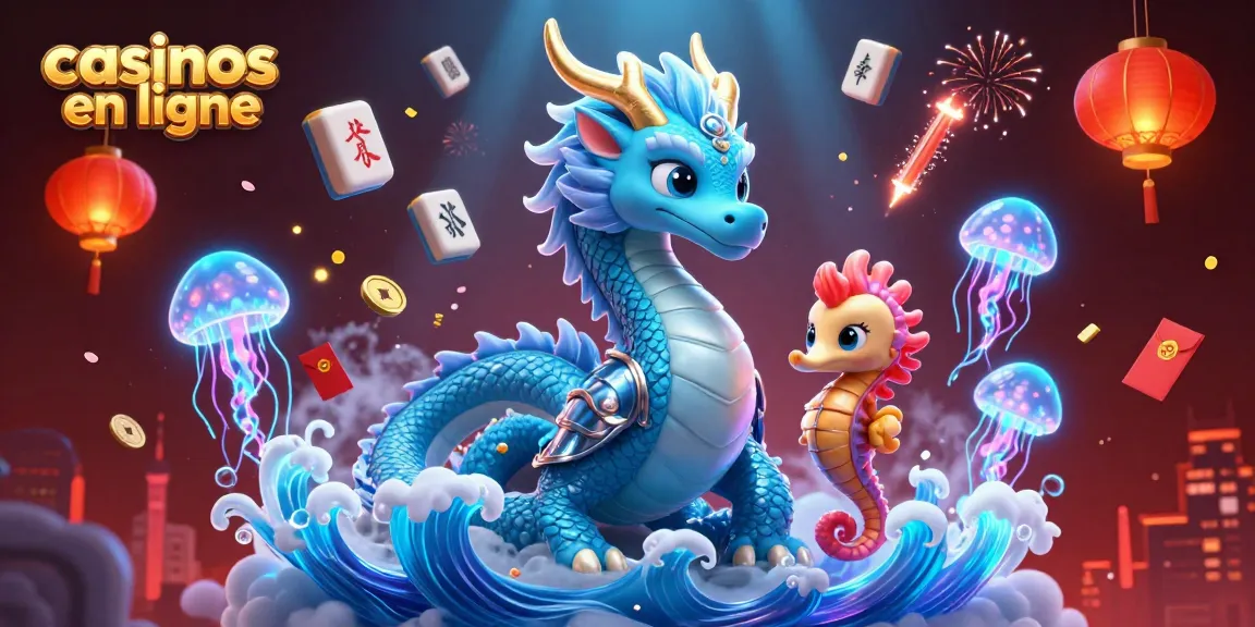 Jouez avec des casinos en ligne en découvrant une scène animée avec un dragon, un chevalier et des éléments de casino.