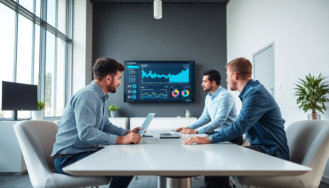 Providing managed IT services near me with a professional team collaborating in a modern office.