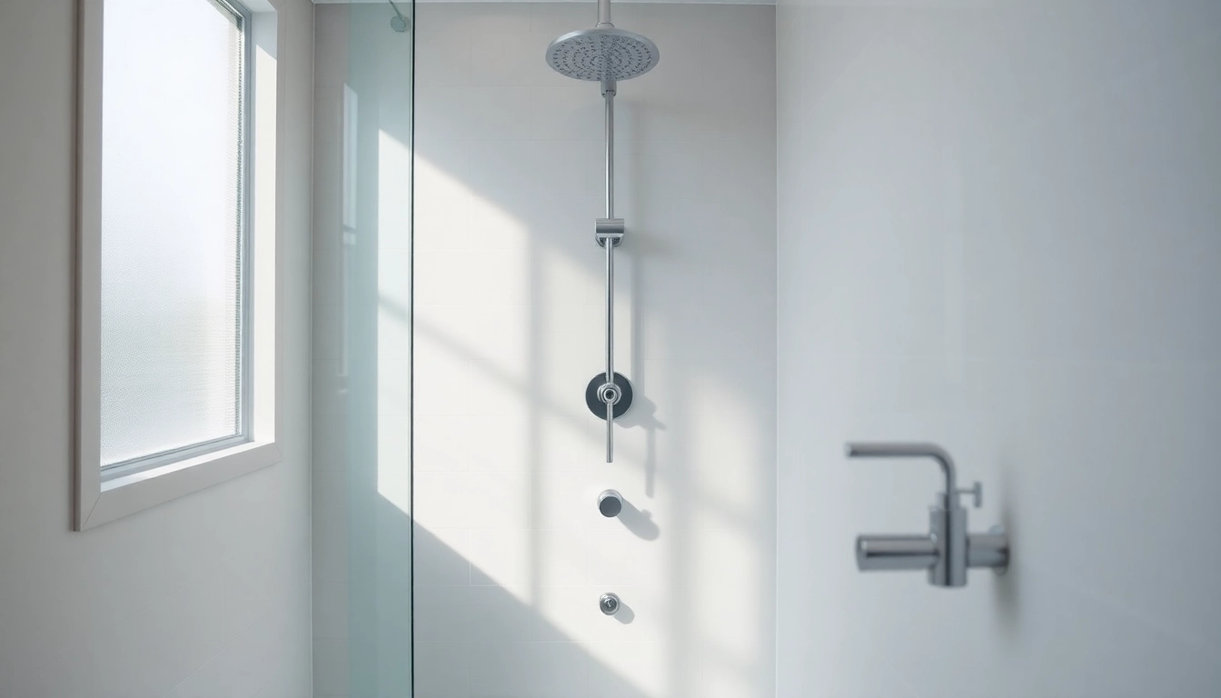 Admire the elegant bathroom design from sunny shower usa inc featuring a modern shower setup.