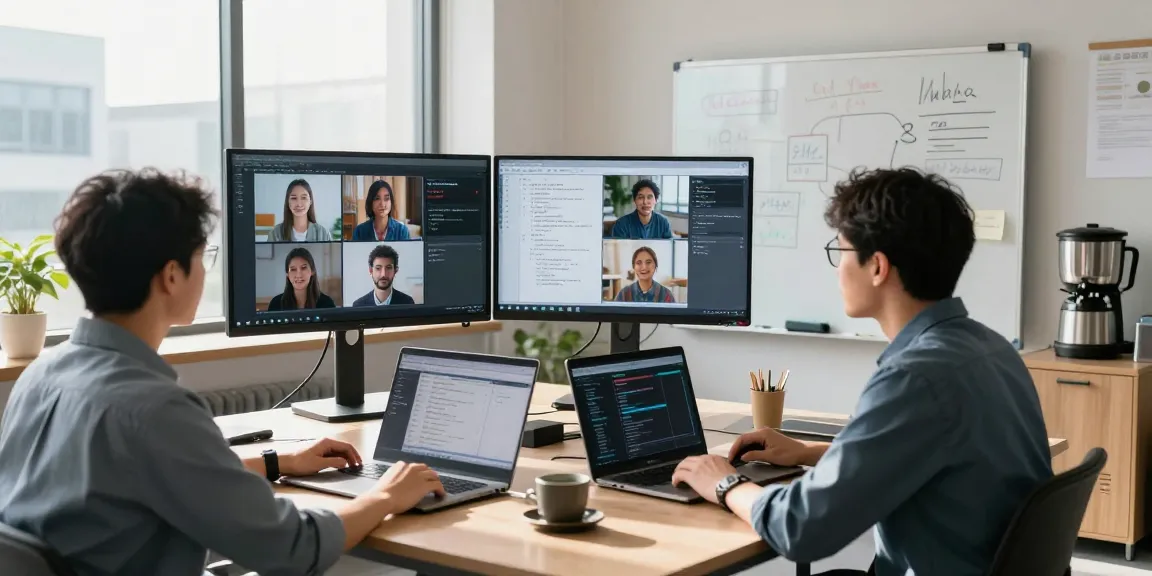 Detect AI image analysis in a modern office with team engaged in content moderation.