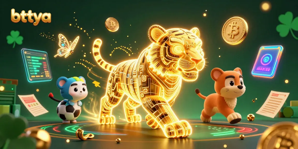 Experience betting with betya in a dynamic 3D casino scene featuring neon characters and crypto elements.