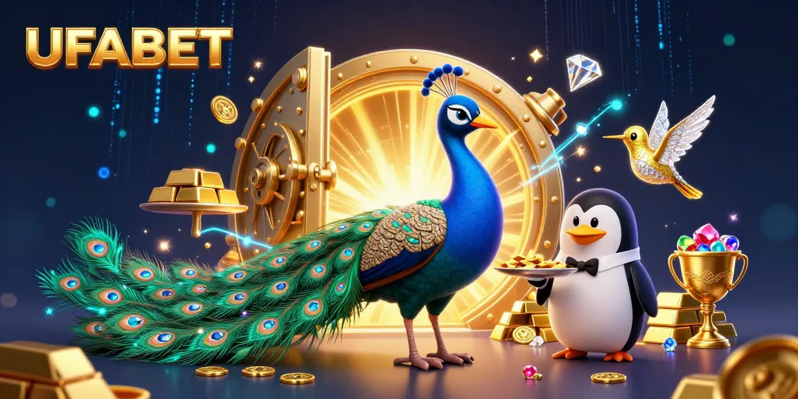 Experience the excitement of UFABET with a vibrant gambling scene filled with treasures and animated characters.