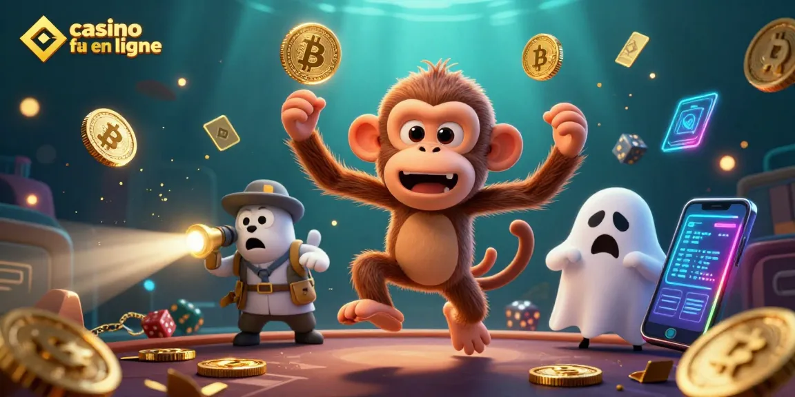 Illuminez votre expérience sur le casino fiable en ligne avec une scène animée de jeux d'argent et de cryptomonnaies.
