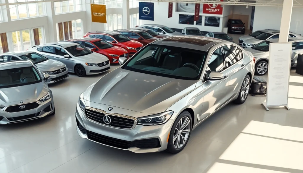 Buy a car confidently amidst a vibrant showroom of new and used vehicles