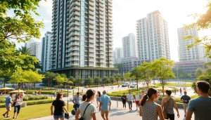 Engaging view of the vibrant tampines ec residential area with modern designs and community activities.