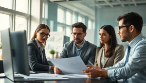 Understanding Pre and post award compliance in a dynamic office setting with compliance specialists collaborating.