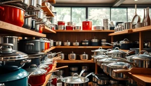 Explore the diverse selection at a cookware shop Auckland showcasing premium pots and pans.