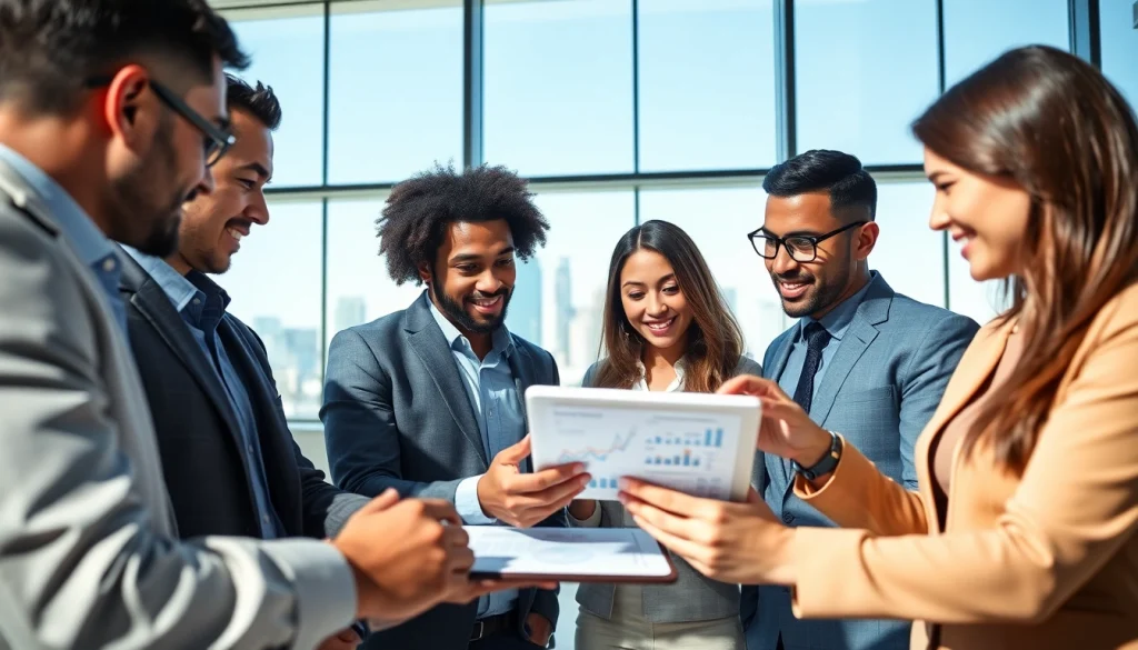 Showcasing on-demand sales talent in a vibrant office environment with a diverse business team.