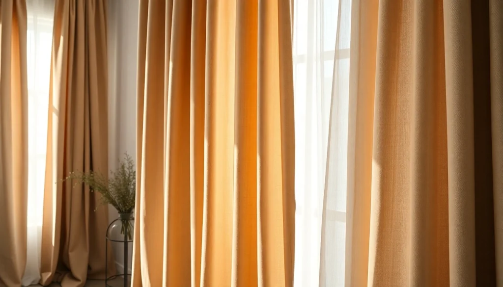Verduisterende gordijnen tonen een prachtige sfeer in een gezellige woonruimte.