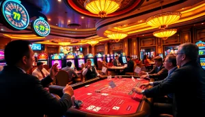 Players enjoying thrilling games at the 79 king casino, surrounded by vibrant lights and action.