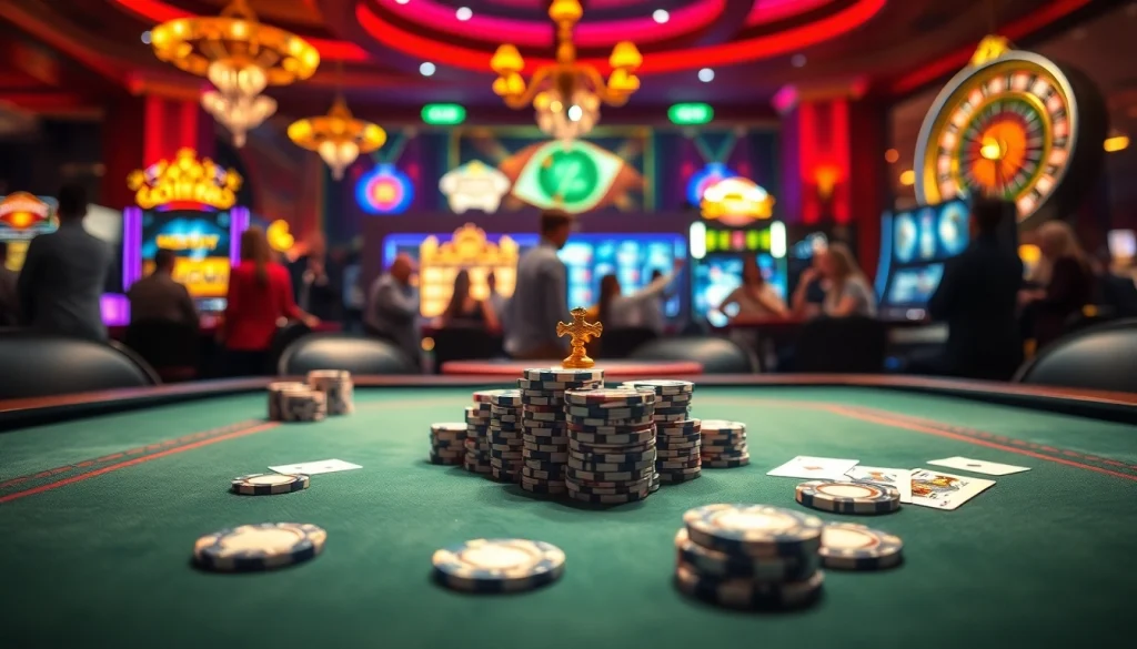 Trải nghiệm lối chơi đầy kịch tính tại cg79 với bàn casino sống động và máy đánh bạc đa dạng.
