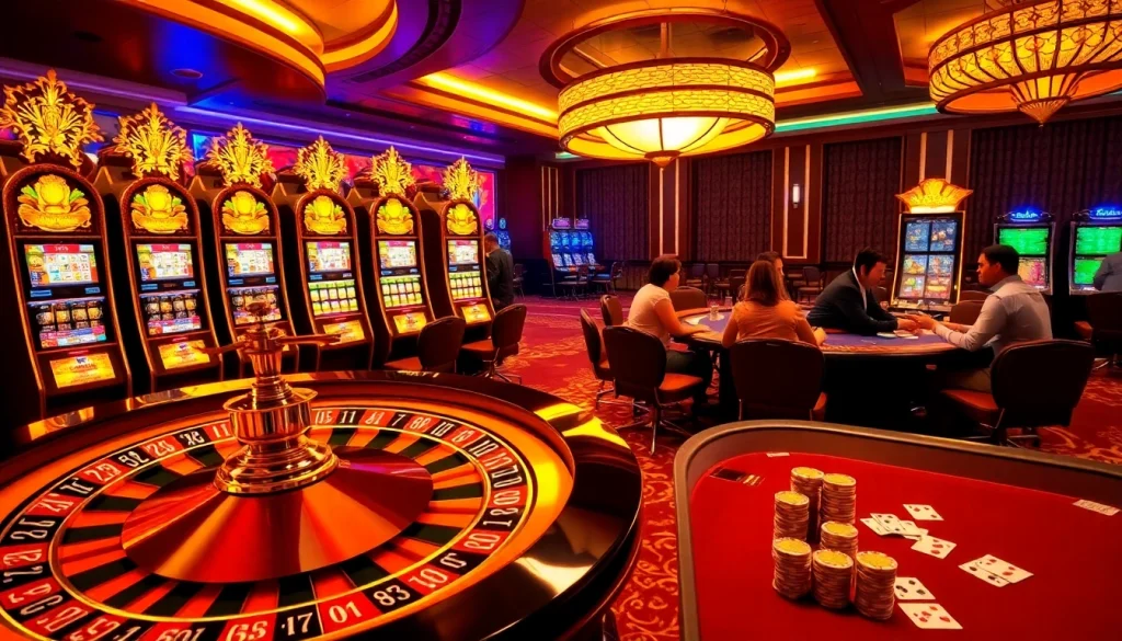 Players celebrating a big win at a luxury casino with a vibrant atmosphere, featuring 555 win elements.