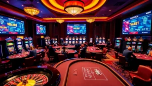 Players engaging at a luxurious casino table at Thabet, highlighting excitement and big wins.