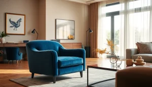 Bekijk de luxe stretch fluweel bekleding in een stijlvolle woonkamer met een elegante fauteuil.