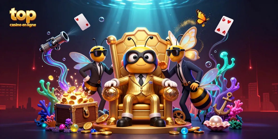Découvrez le meilleur casino en ligne avec cette illustration captivante de jeux, croupiers et trésors, en 2026.