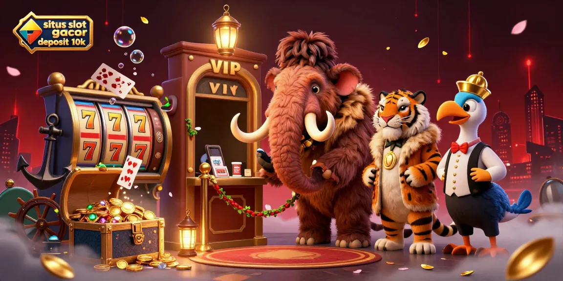Experience excitement with situs slot gacor deposit 10k featuring vibrant slot reels and a colorful casino scene.