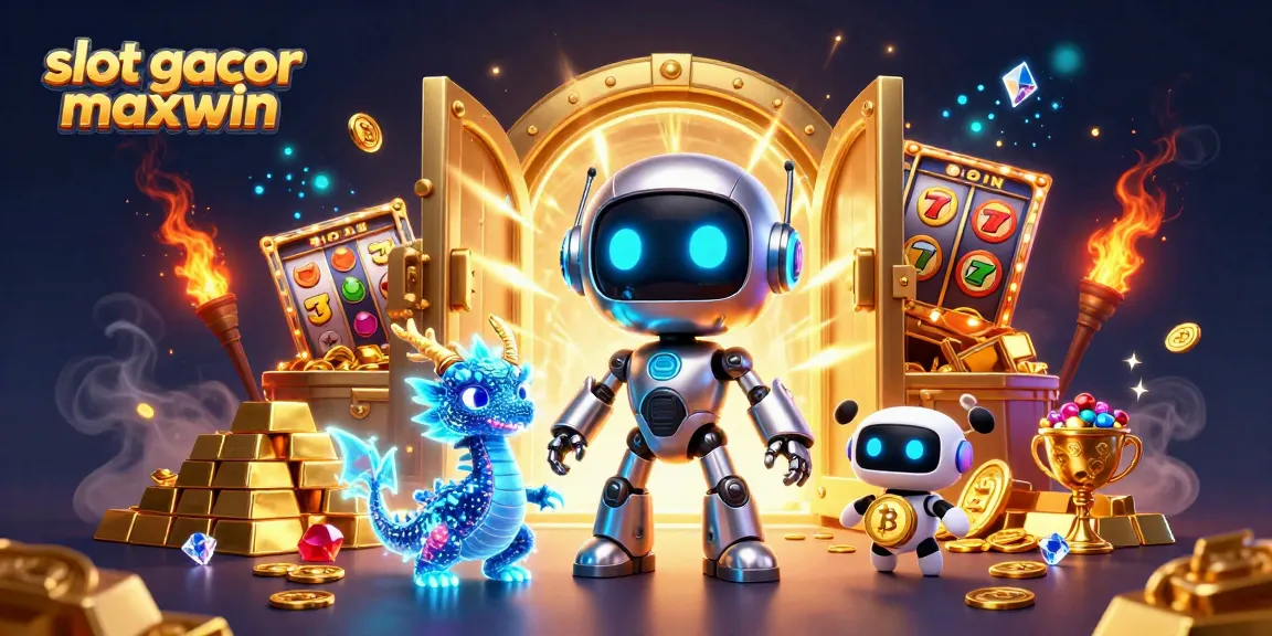 Engage in the excitement of slot gacor maxwin with a vibrant 3D casino illustration featuring neon elements.