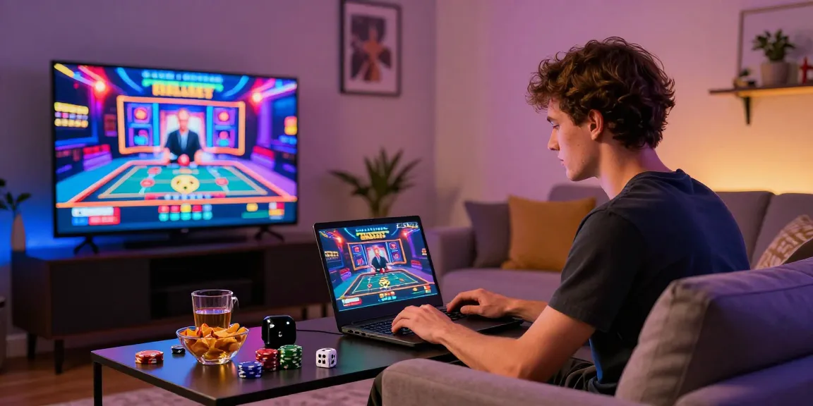 Exciting home gaming scene with vibrant lighting, showcasing online casinos for UK players at https://equipproject.eu.