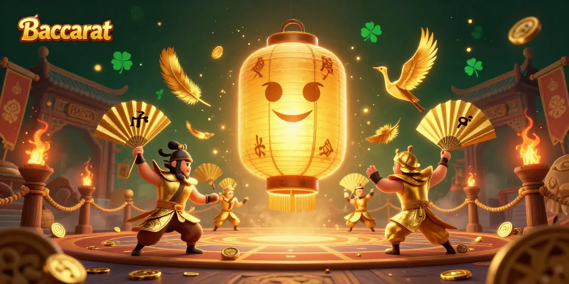 Baccarat gaming action with vibrant characters and casino elements in a mystical night market.