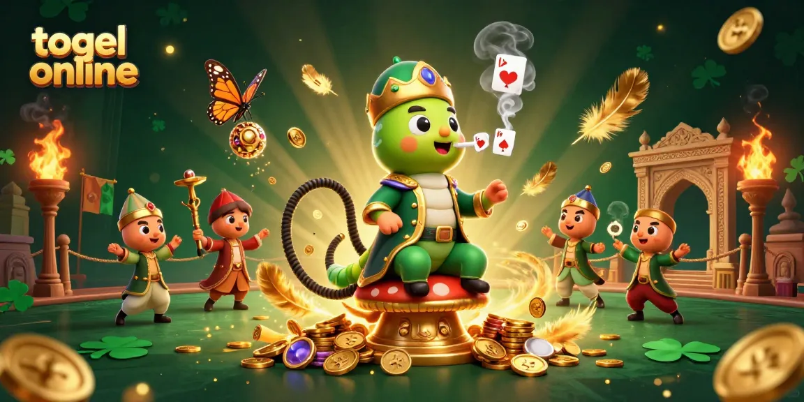Engage with the thrilling world of togel online featuring a vibrant, 3D cartoon scene filled with action and excitement.