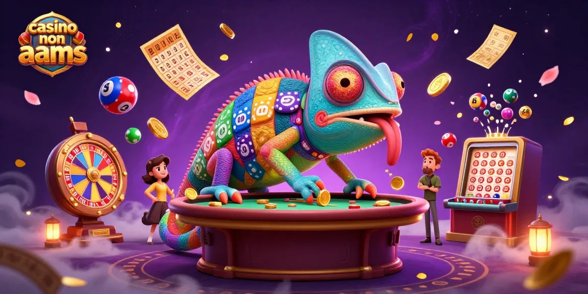Gioca ai casinò non AAMS con una straordinaria illustrazione 3D che rappresenta un camaleonte colorato.