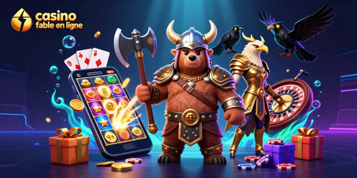 Jouez sur un casino fiable en ligne avec des personnages de Viking et des éléments de jeux d'argent.