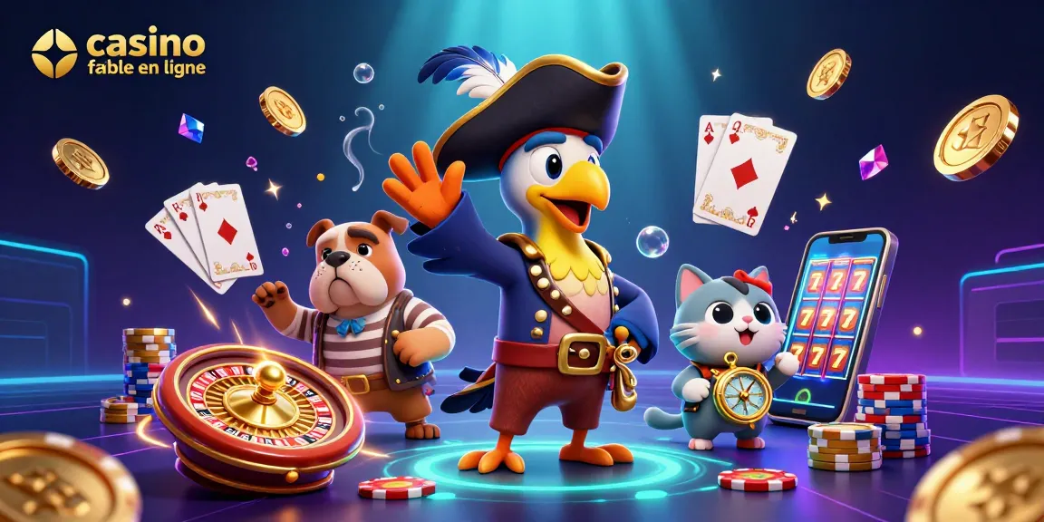Profitez de l'expérience d'un casino fiable en ligne avec un pirate et ses compagnons entourés de jeux