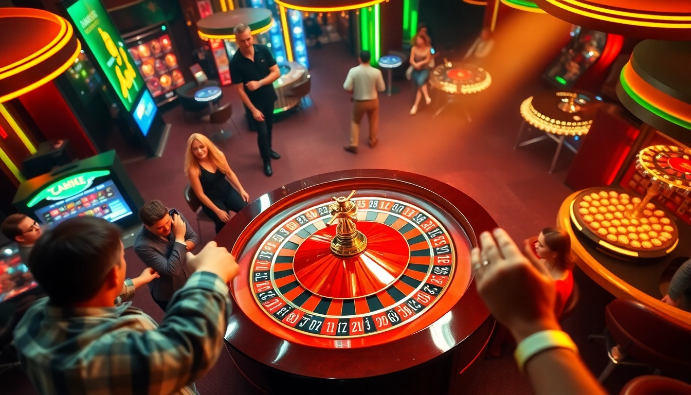 Permainan situs toto dengan roda roulette yang menarik dan pemain penuh semangat.