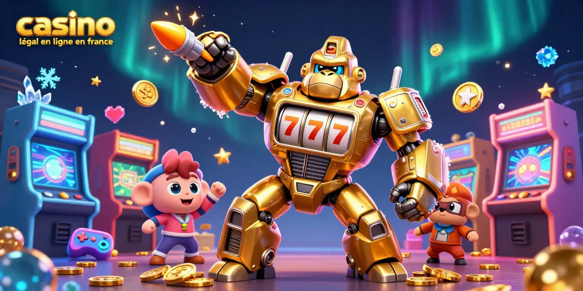 Jouez au casino légal en ligne en France avec des machines à sous brillantes et un gorille mec puissant.
