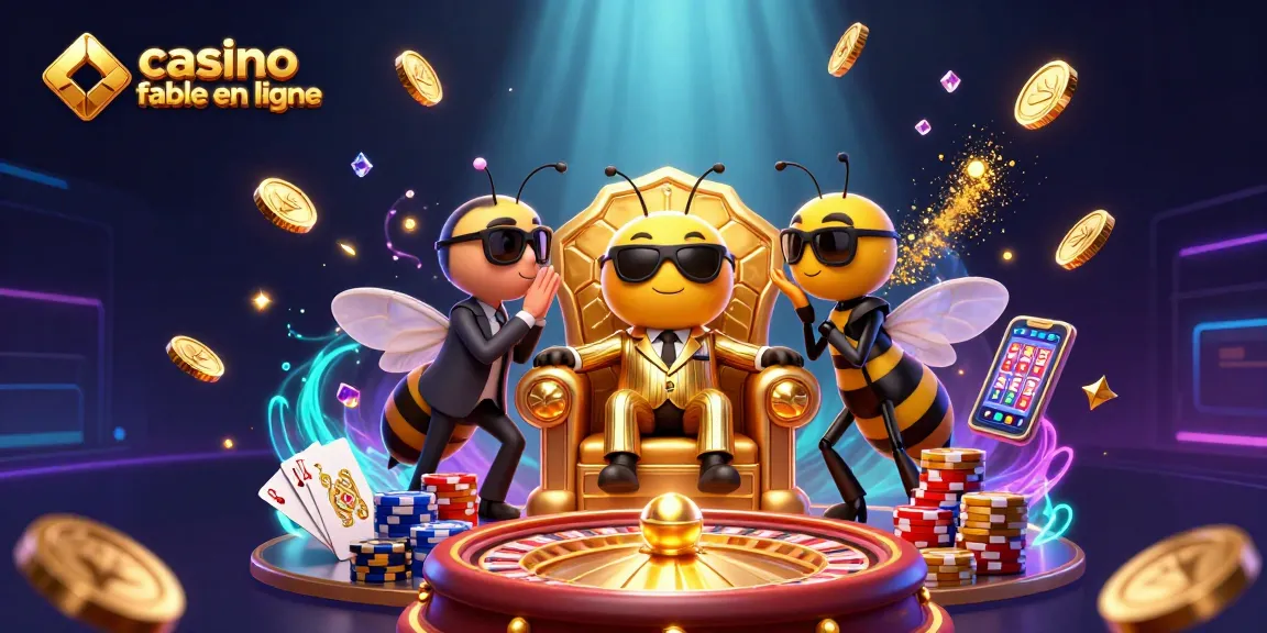 Une illustration 3D d'un casino fiable en ligne avec des personnages ludiques et des éléments de jeu optimisés.